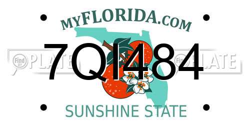 7QI484 Florida License Plate