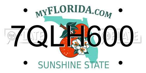 7QLH600 Florida License Plate