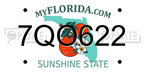 7QO622 Florida License Plate