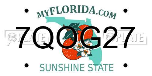 7QOG27 Florida License Plate