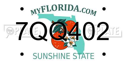 7QQ402 Florida License Plate