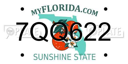 7QQ622 Florida License Plate