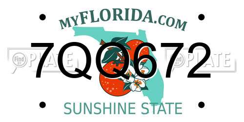 7QQ672 Florida License Plate