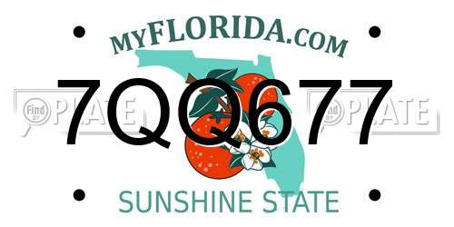 7QQ677 Florida License Plate