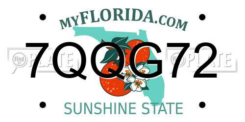 7QQG72 Florida License Plate