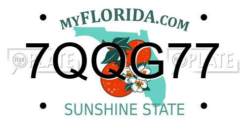 7QQG77 Florida License Plate