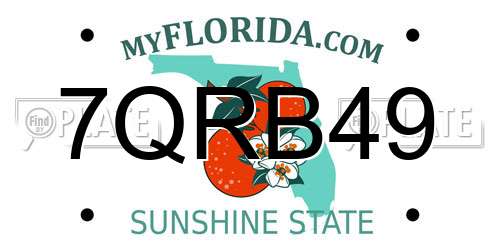7QRB49 Florida License Plate