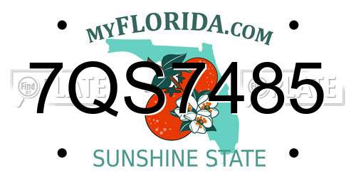 7QS7485 Florida License Plate