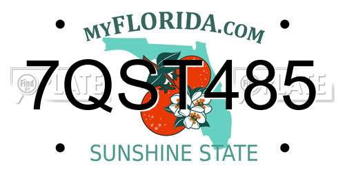 7QST485 Florida License Plate