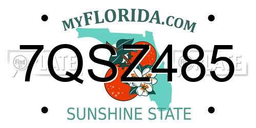 7QSZ485 Florida License Plate