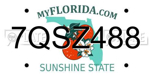 7QSZ488 Florida License Plate
