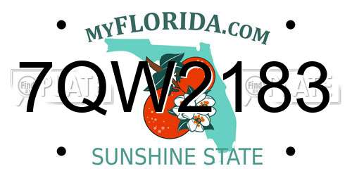 7QW2183 Florida License Plate