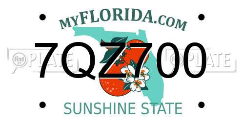 7QZ700 Florida License Plate