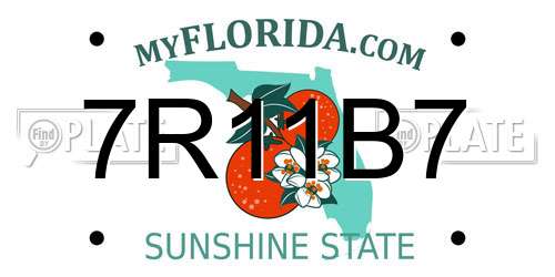 7R11B7 Florida License Plate