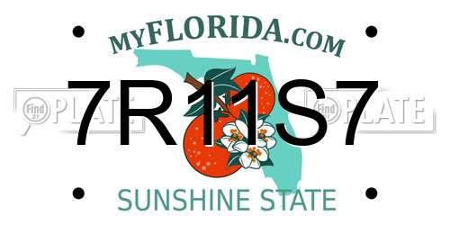 7R11S7 Florida License Plate