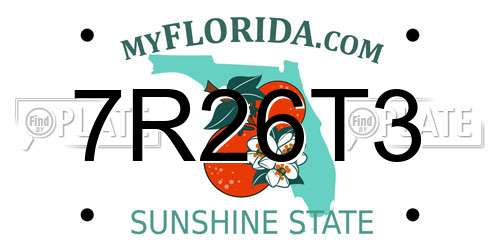 7R26T3 Florida License Plate