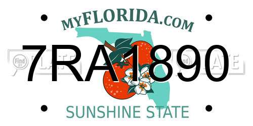 7RA1890 Florida License Plate