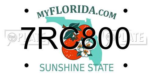 7RC800 Florida License Plate