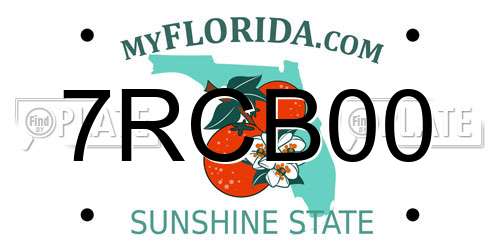 7RCB00 Florida License Plate