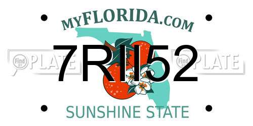 7RII52 Florida License Plate