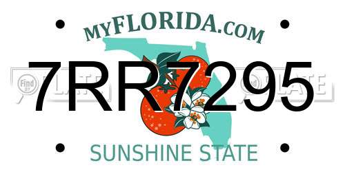 7RR7295 Florida License Plate