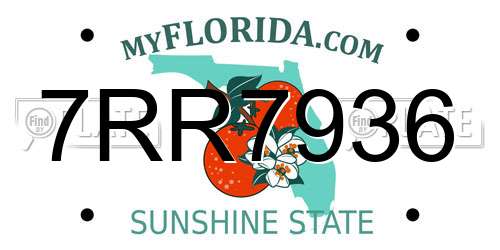7RR7936 Florida License Plate