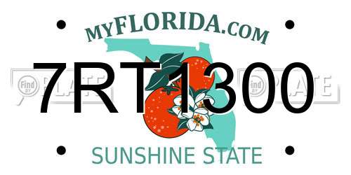7RT1300 Florida License Plate