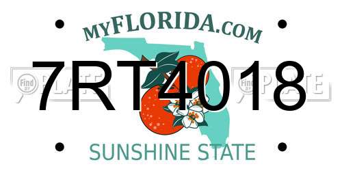7RT4018 Florida License Plate