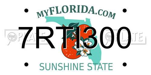 7RTI300 Florida License Plate