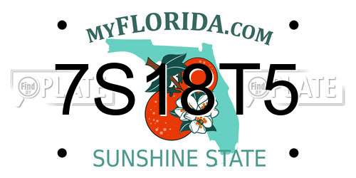 7S18T5 Florida License Plate