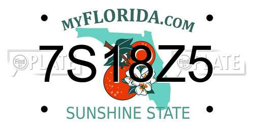 7S18Z5 Florida License Plate