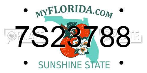 7S23788 Florida License Plate