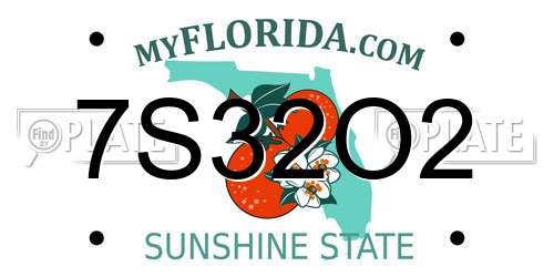 7S32O2 Florida License Plate