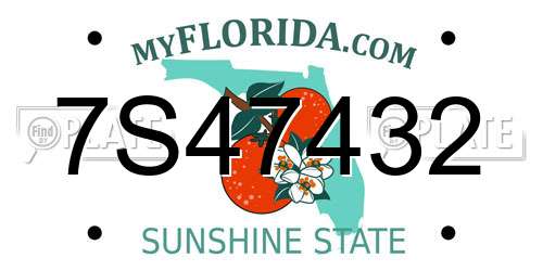 7S47432 Florida License Plate