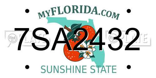 7SA2432 Florida License Plate