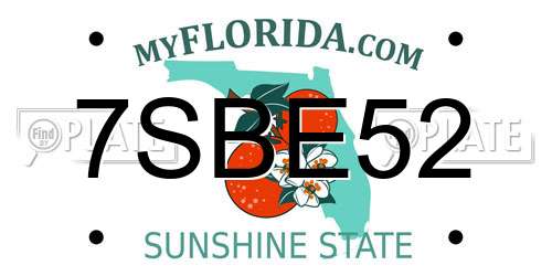 7SBE52 Florida License Plate
