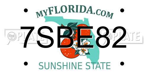 7SBE82 Florida License Plate