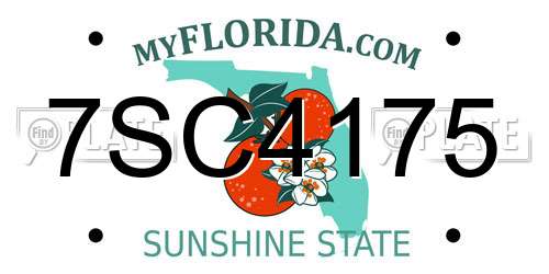 7SC4175 Florida License Plate