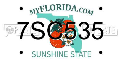 7SC535 Florida License Plate