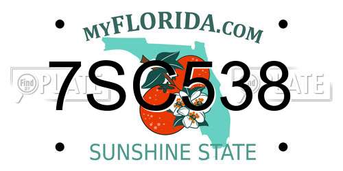7SC538 Florida License Plate