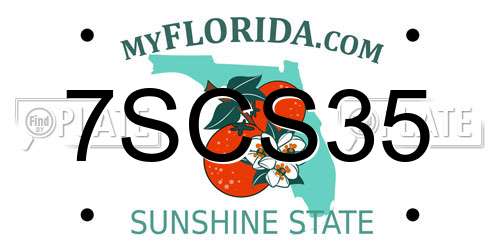 7SCS35 Florida License Plate