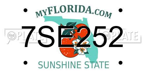 7SE252 Florida License Plate
