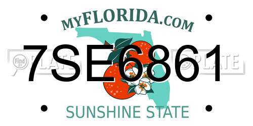 7SE6861 Florida License Plate