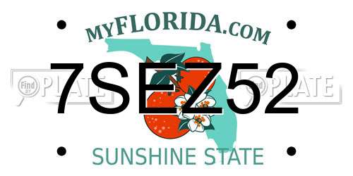 7SEZ52 Florida License Plate