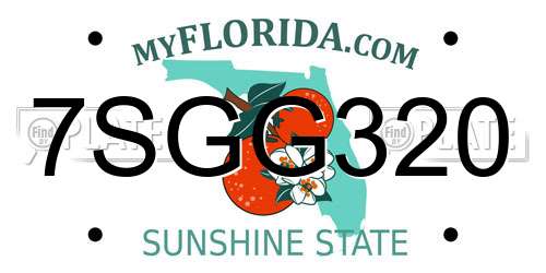 7SGG320 Florida License Plate