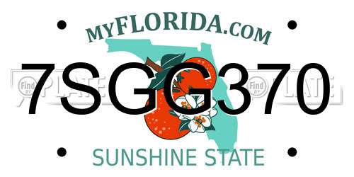 7SGG370 Florida License Plate
