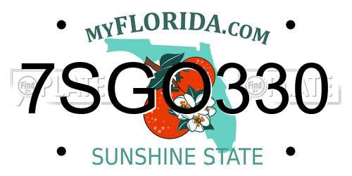 7SGO330 Florida License Plate