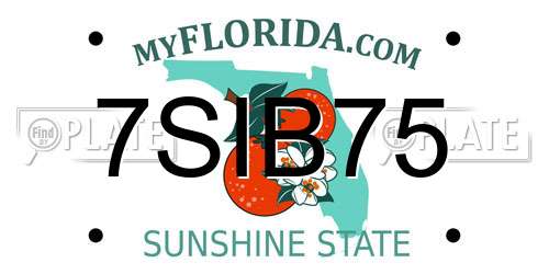 7SIB75 Florida License Plate