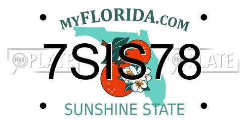 7SIS78 Florida License Plate