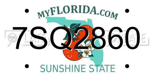 7SQ2860 Florida License Plate